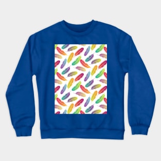 Multi Color Feathers Pattern Crewneck Sweatshirt